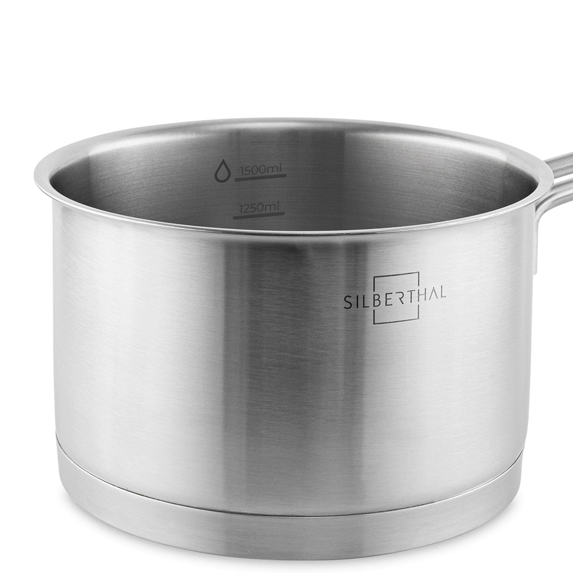 Stielkasserolle Induktion Edelstahl Silber 6