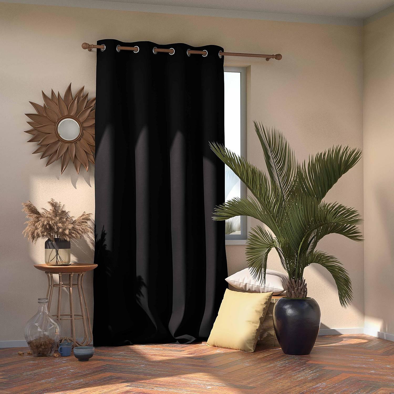 Ösenvorhang Blackout I Polyester Schwarz 140 x 270 cm 2