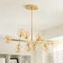 10-Flammige LED-Pendelleuchte Rauchglas Gold 0
