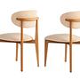 2x Lionte Dining chair Wood veneer Cream white 3