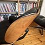 Vintage Eames Lounge Chair & Ottoman Leder Schwarz 1950er 4
