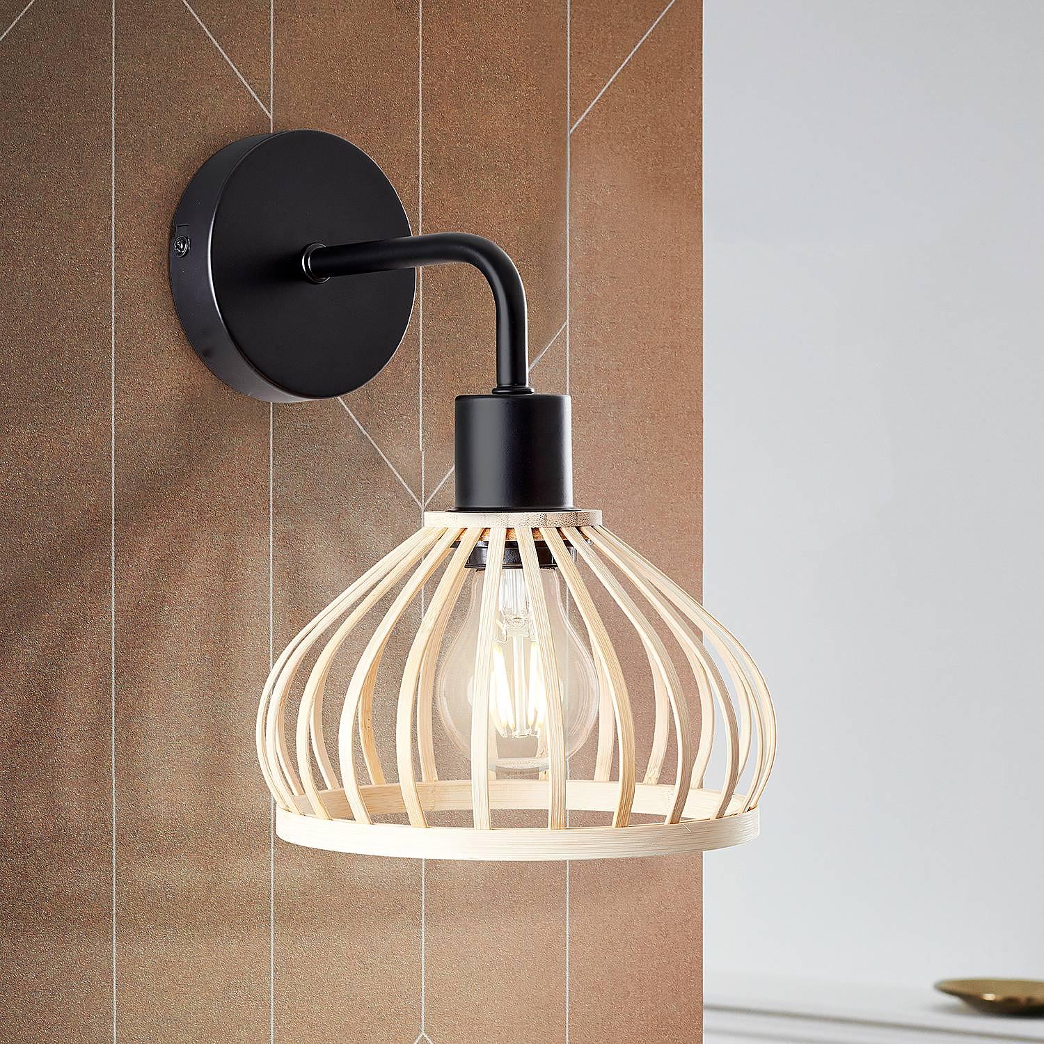 Norah Wall Lamp Bamboo Iron 1-light 3