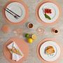 2x Rundes Tischset Duo 100% Recyceltes Leder Pink 5