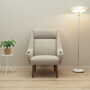 Vintage armchair Teak wood Textile Beige 1960s 1