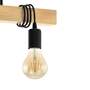 4-Light Pendant Light Steel Solid Wood Black 2