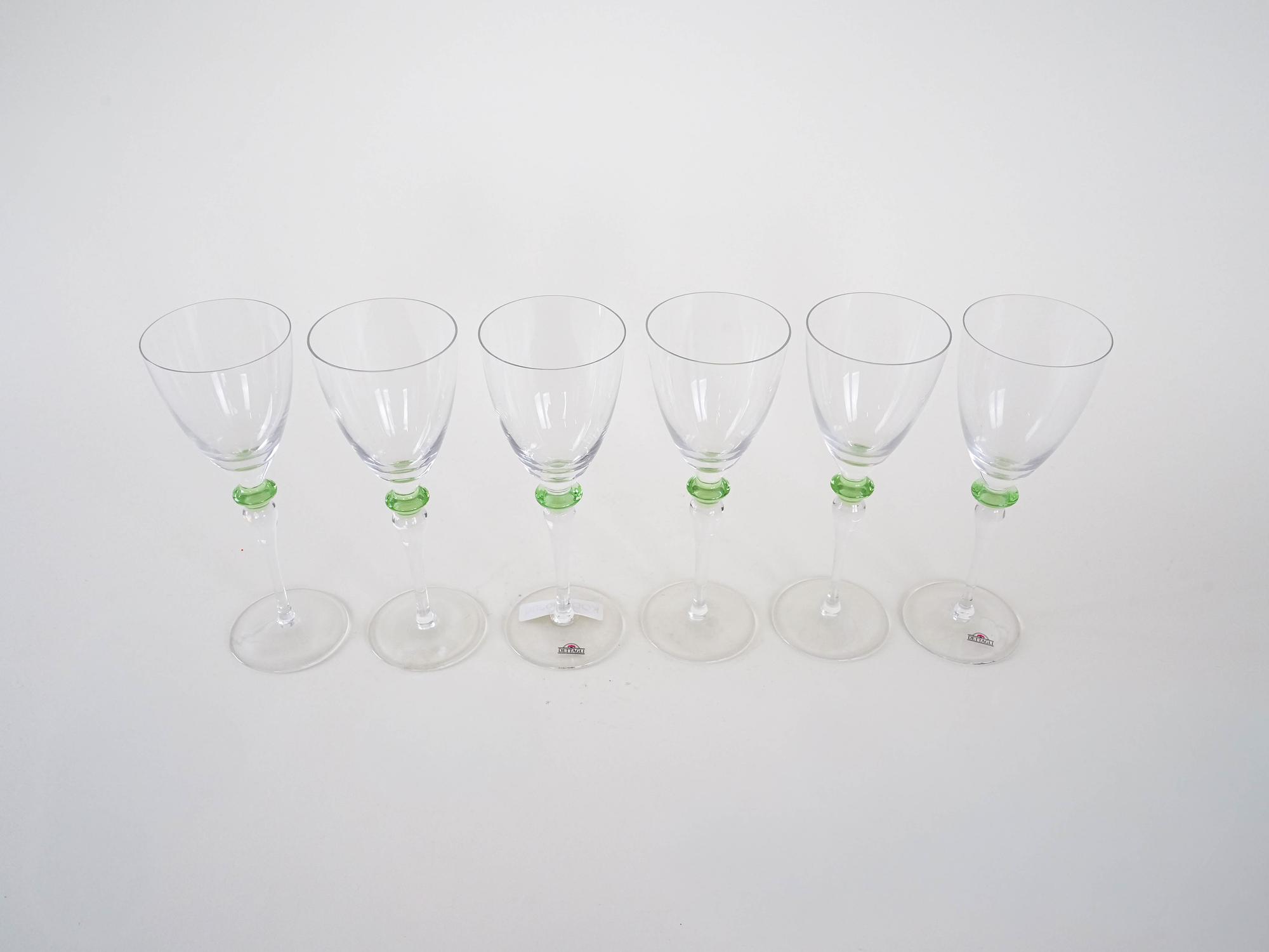 Set of Six Glasses Transparent 1970s 3