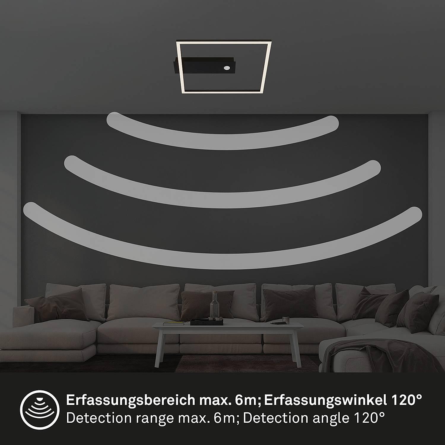 1-Flammig LED-Deckenleuchte Figa Sensor Aluminium Schwarz 1