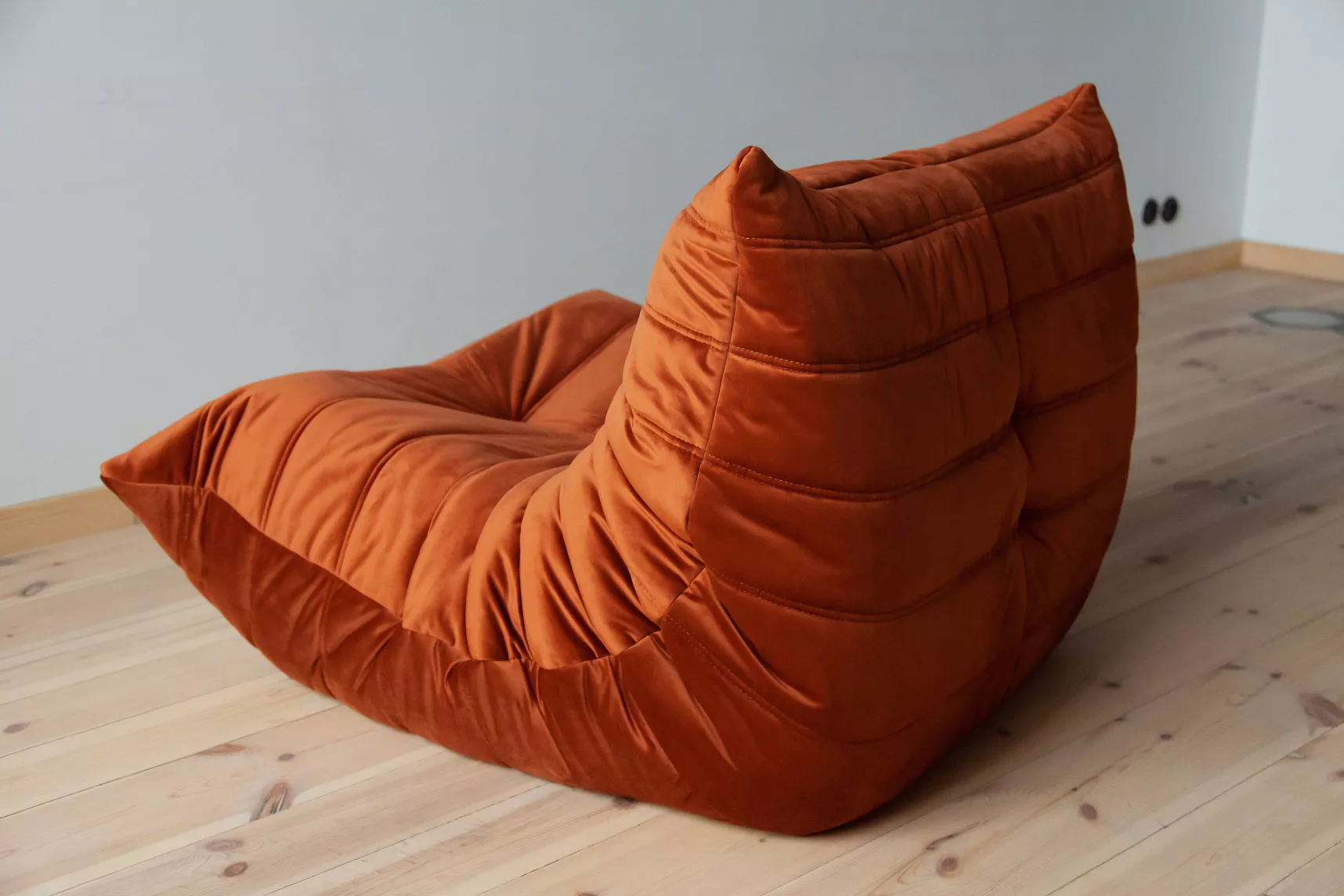 Togo Armchair Velvet Amber Orange 3