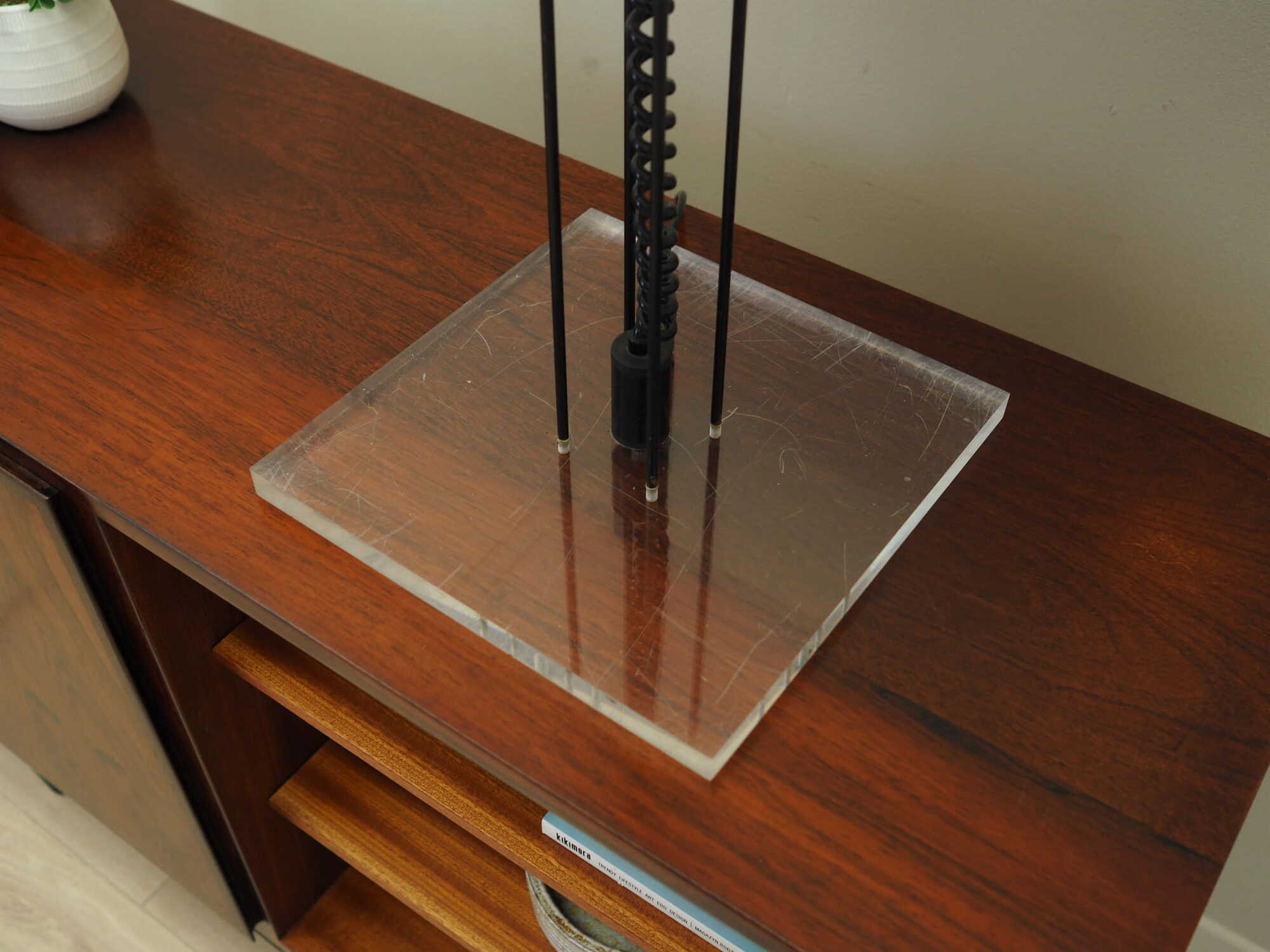 Table lamp Plastic Metal White 1970s 5