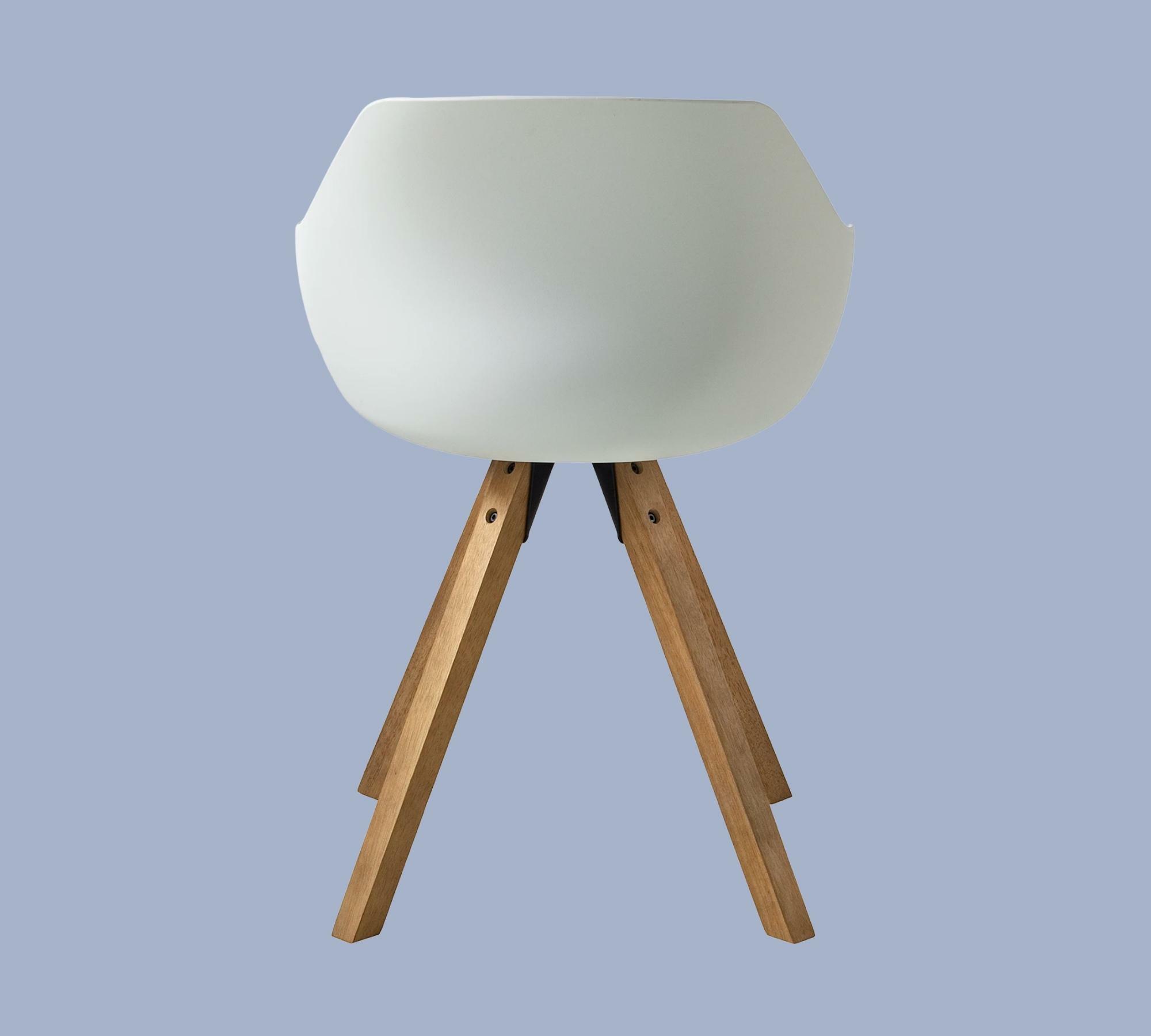 2x Armlehnstuhl Gummibaum massiv Weiß 3