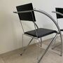 2x 90‘s Stuhl Stahl Leder Schwarz 3