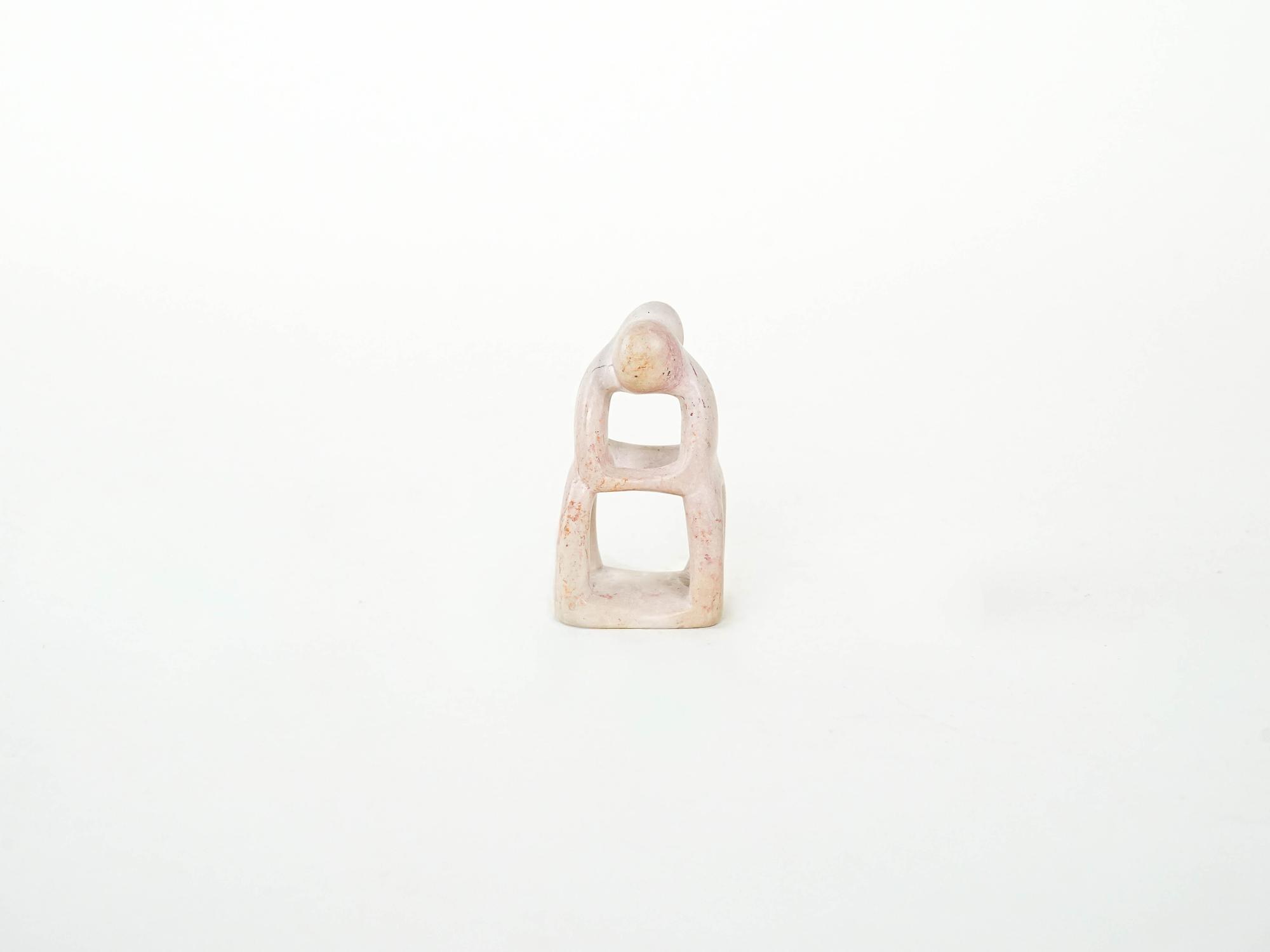 Abstrakte Skulptur Creme 1980er Jahre 2