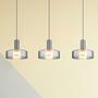 3-Flammig Grant LED-Pendelleuchte Rauchglas Aluminium 1