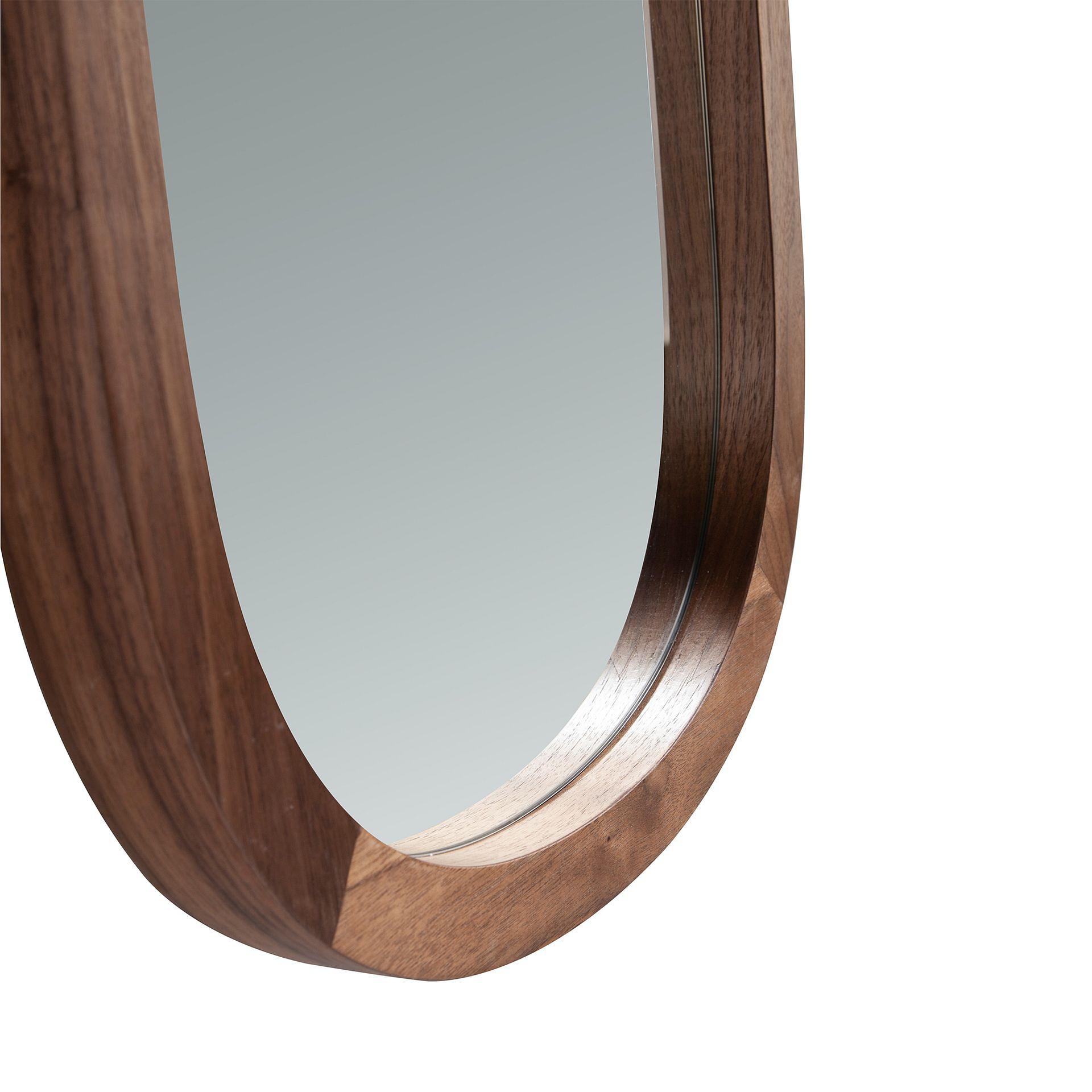Oval mirror walnut veneer 4