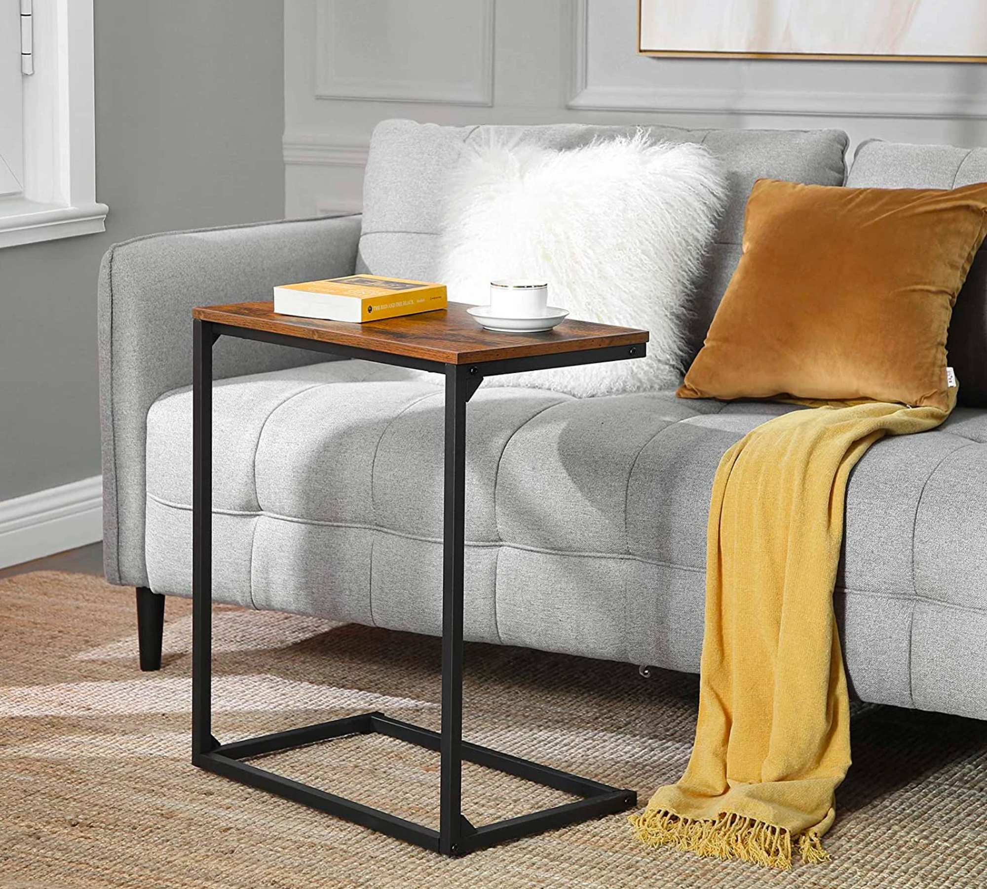 Side table metal brown black 3