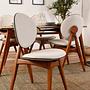 2x Touch Chair Wood Veneer Linen Cream 0
