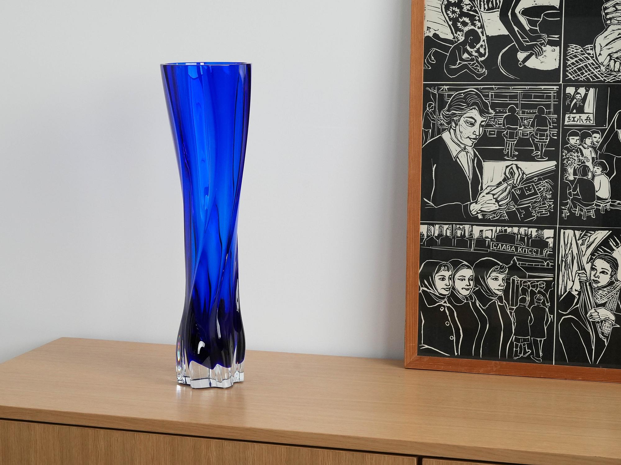 Cobalt vase blue 1970s 1