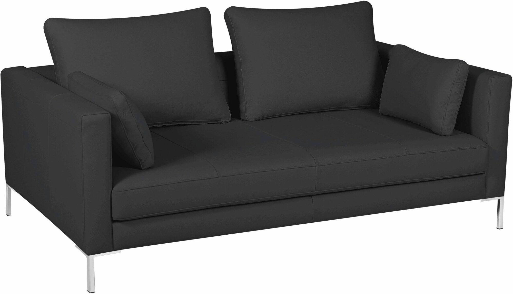 Marinus Sofa 2-Sitzer Leder Metall Dunkelgrau 1