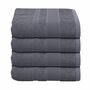 4-tlg. Handtuch-Set aus Baumwolle Grau Öko-Tex Standard 100 0