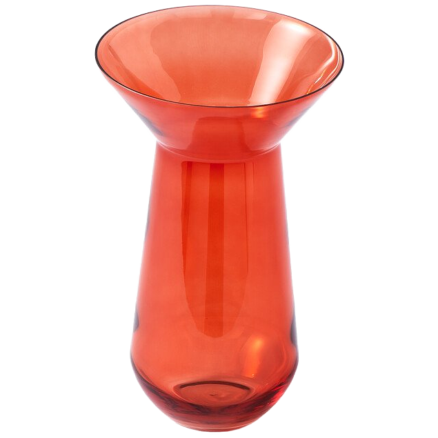 Long Neck Vase Glass Orange 0