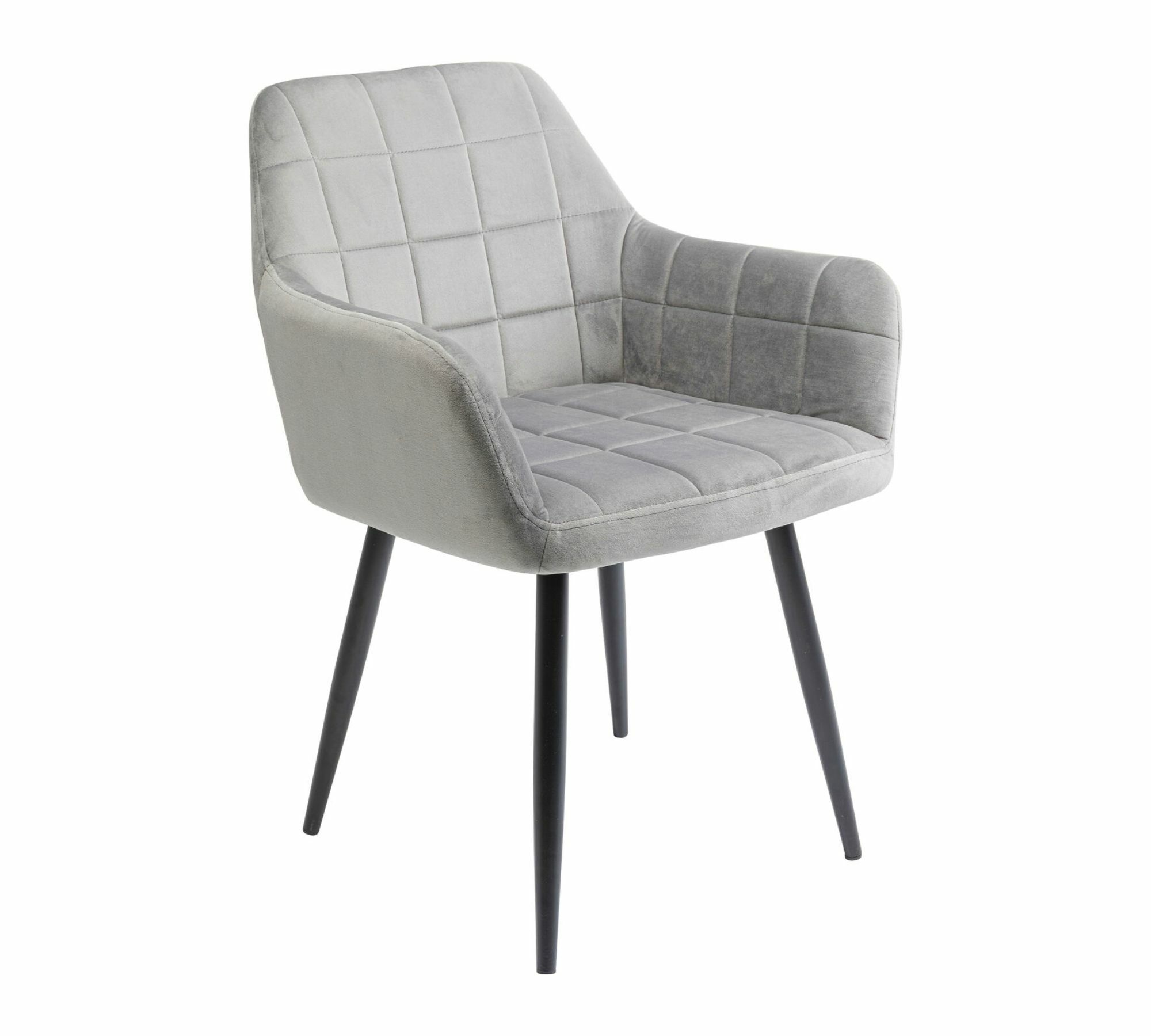 Armlehnstuhl Gesteppt Samt Grau  0