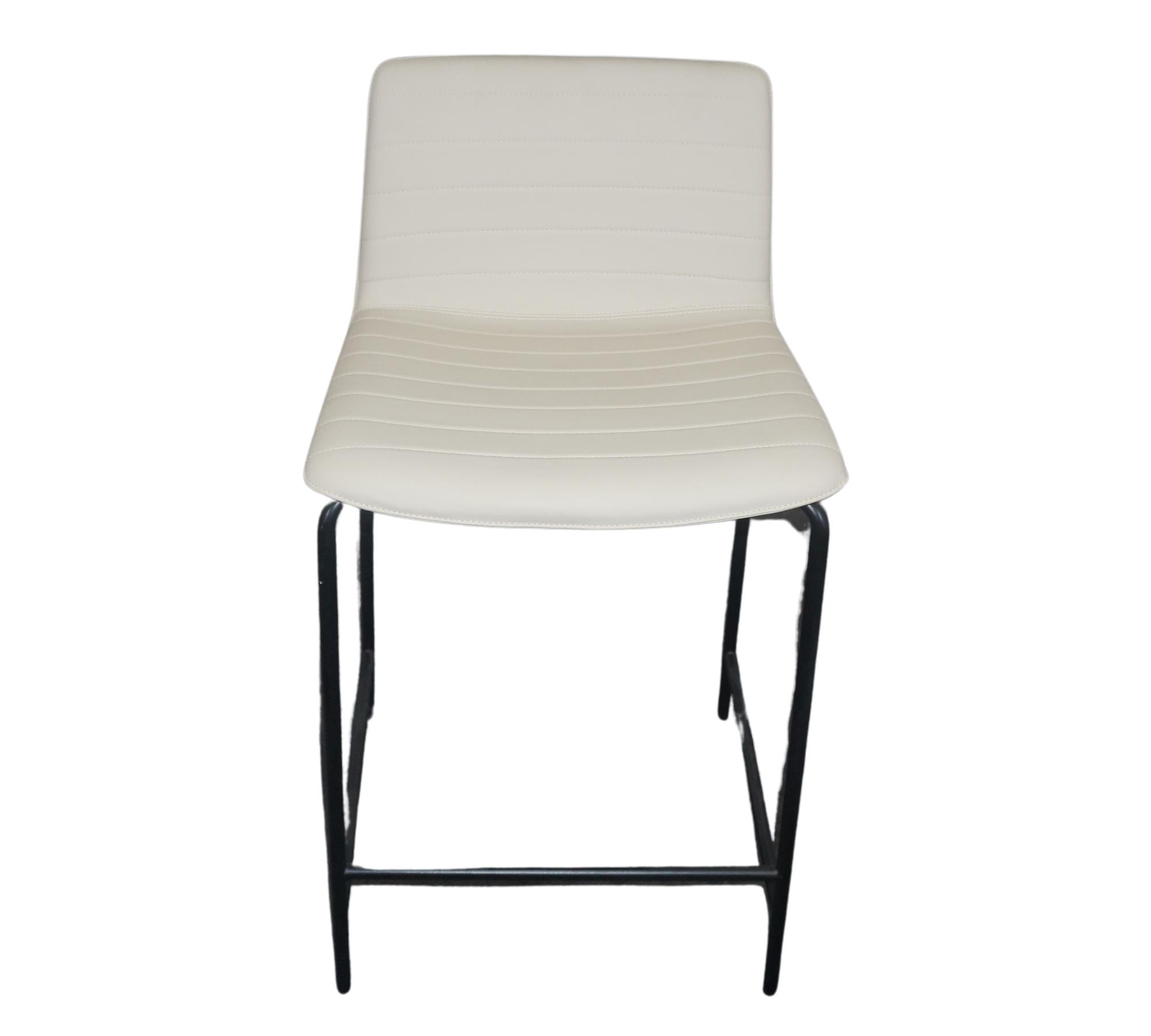 Flex Barhocker Leder Aluminium Weiß 4