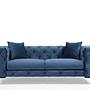 Como Sofa 2-Sitzer Blau mit schwarzen Beinen 1