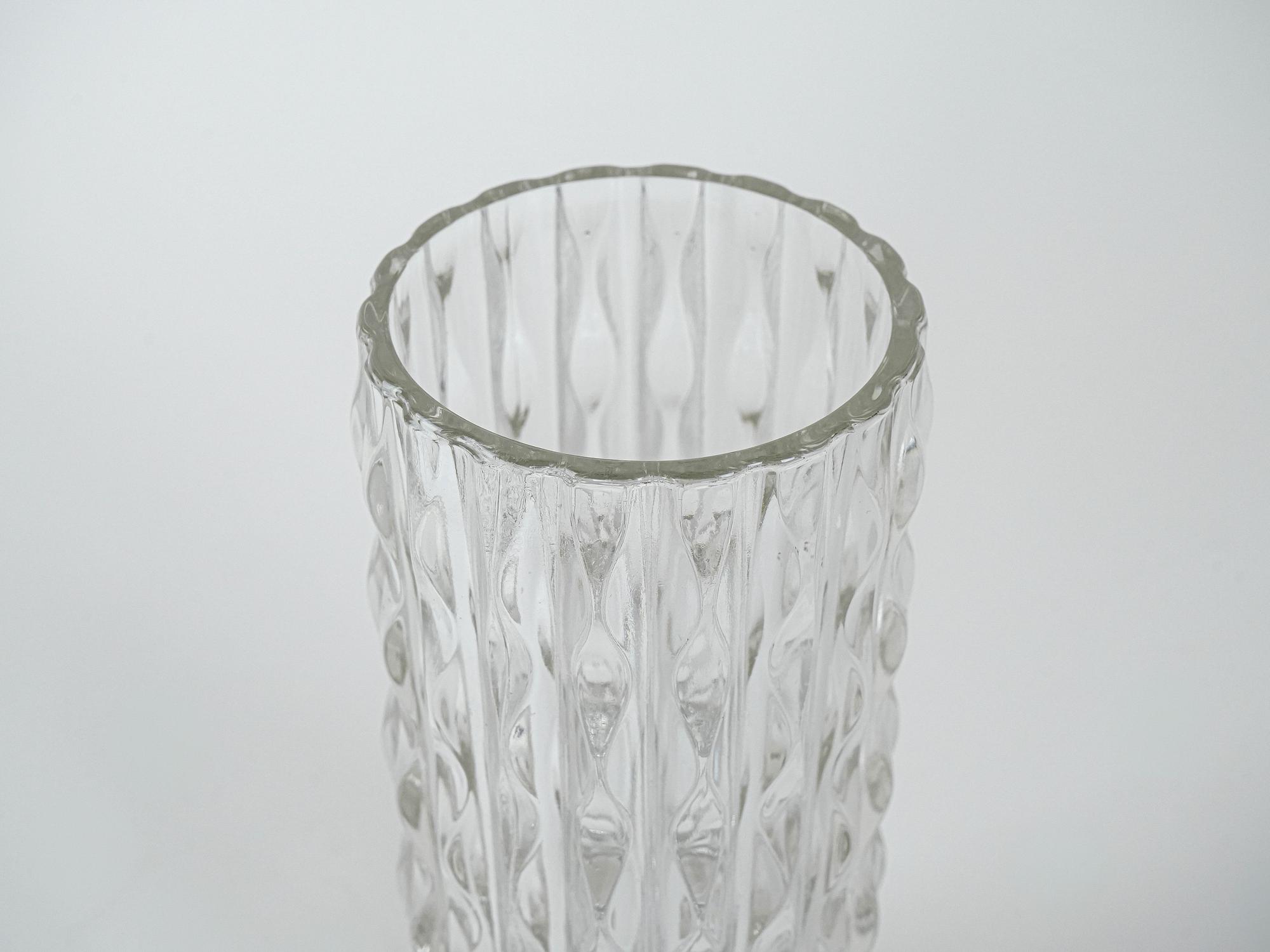 Crystal vase Transparent 1960s 5