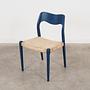 Blauer Teakholz-Stuhl 1960er Jahre 5