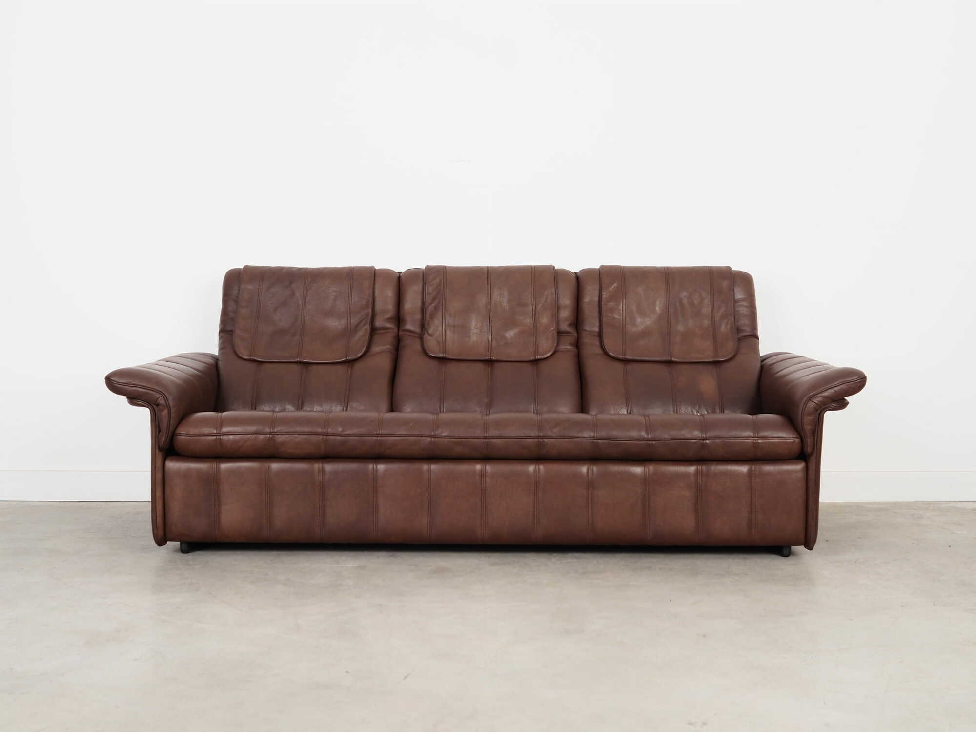 Sofa Leather Brown 1970s 1