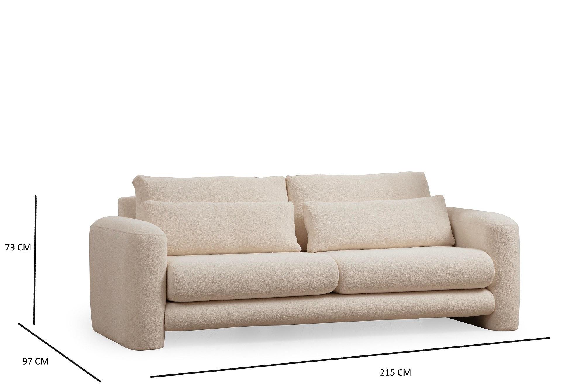 Lily 3-Sitzer Sofa Creme 6