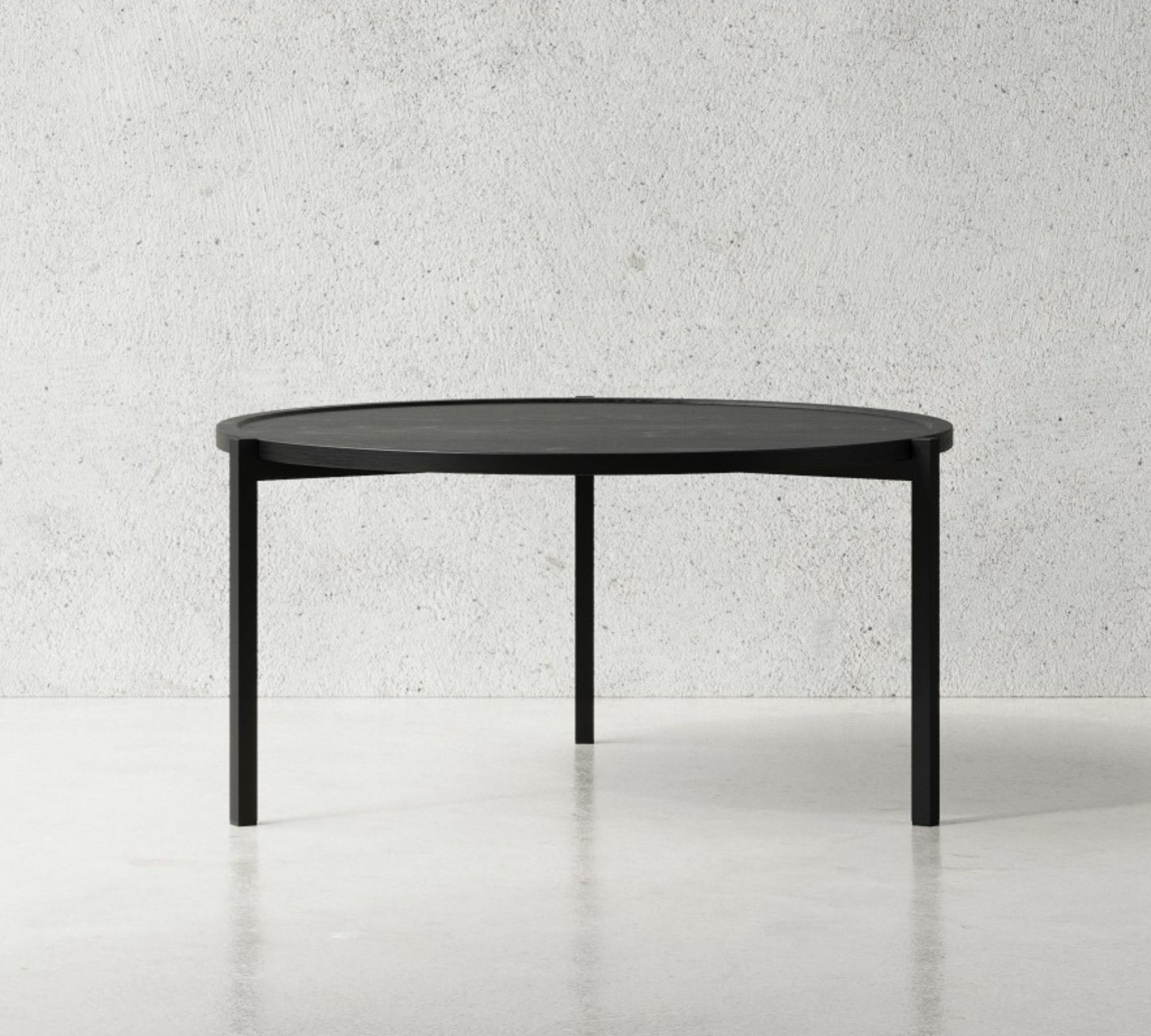 Coffee table Oak top with steel frame Black 1