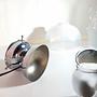 Vintage Tischleuchte Glas Chrom Weiß 6