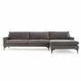 Astha Sofa 3-Sitzer Récamiere Rechts Danny Steel Grey 1