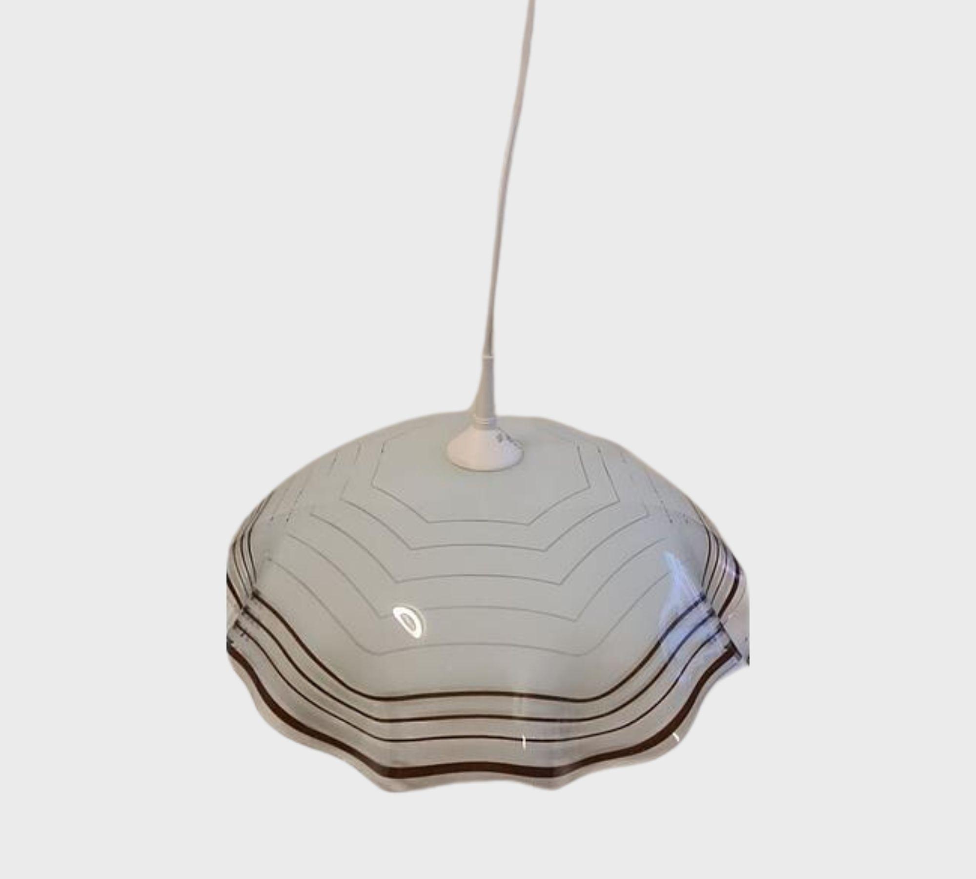 Pendant lamp glass brown white 2