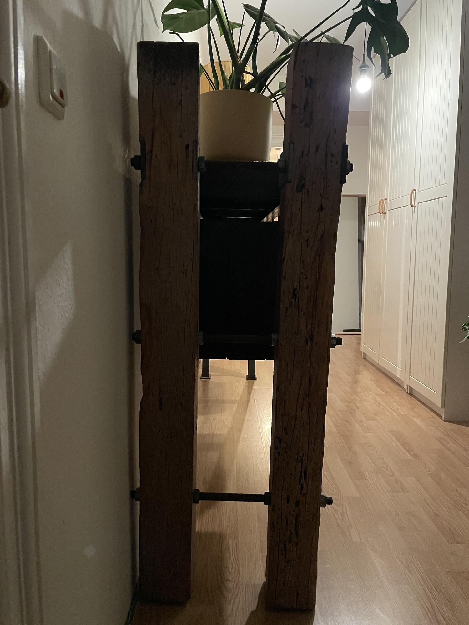 Galerie Sideboard Handgefertigt Holz Stahl Schwarz 3