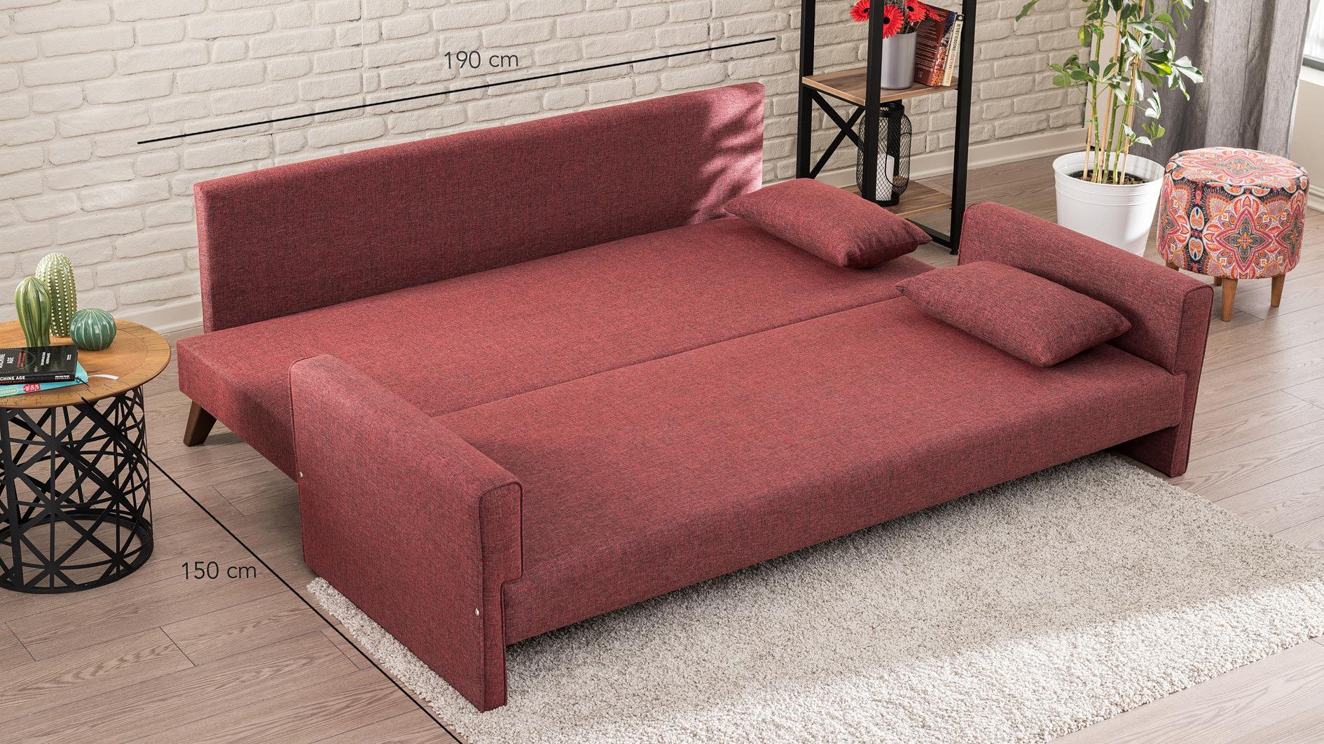 Bella Schlafsofa 3-Sitzer Rot 3