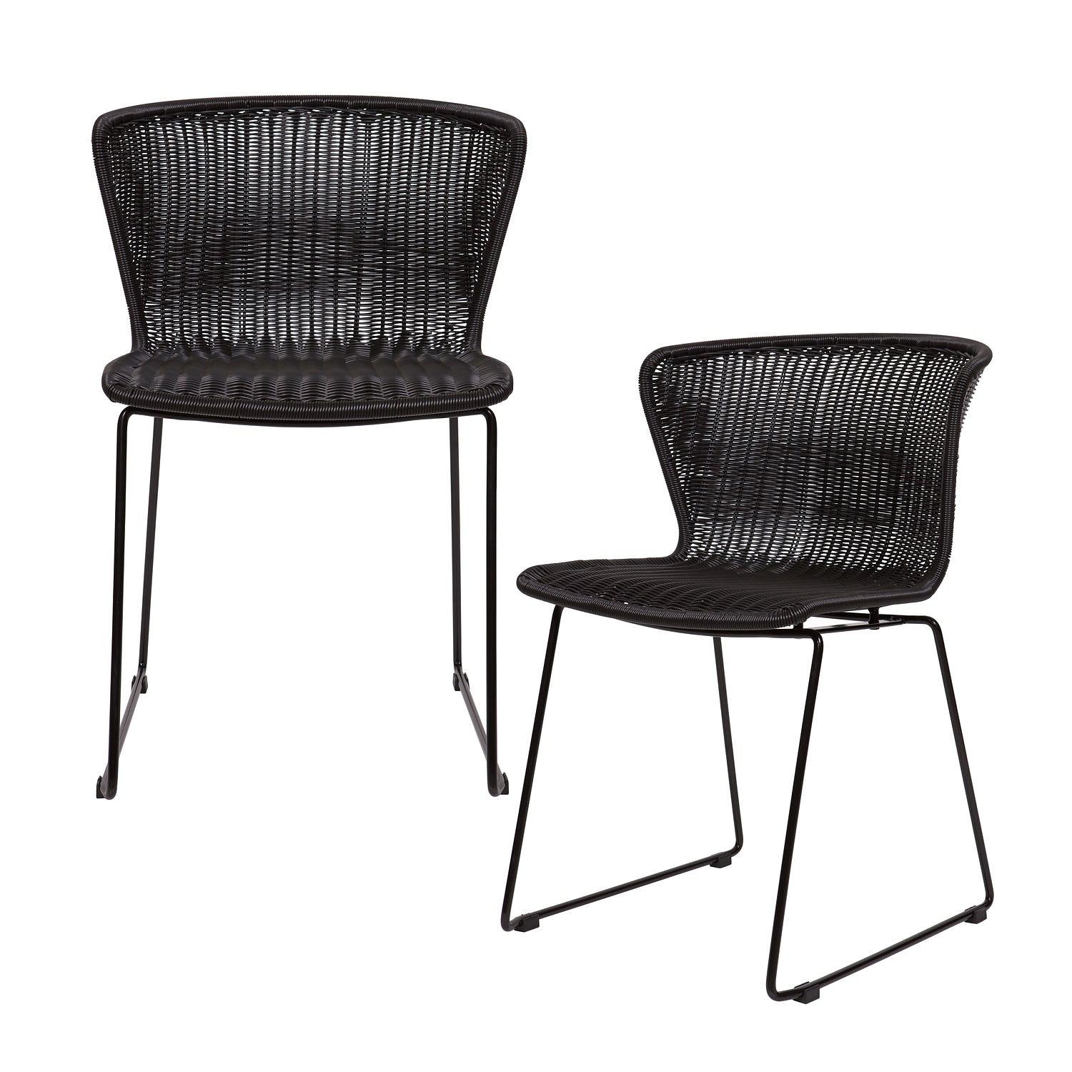 2x Wings Garden Chair Black 0