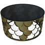 Runder Couchtisch Metall Glas ø80cm 1
