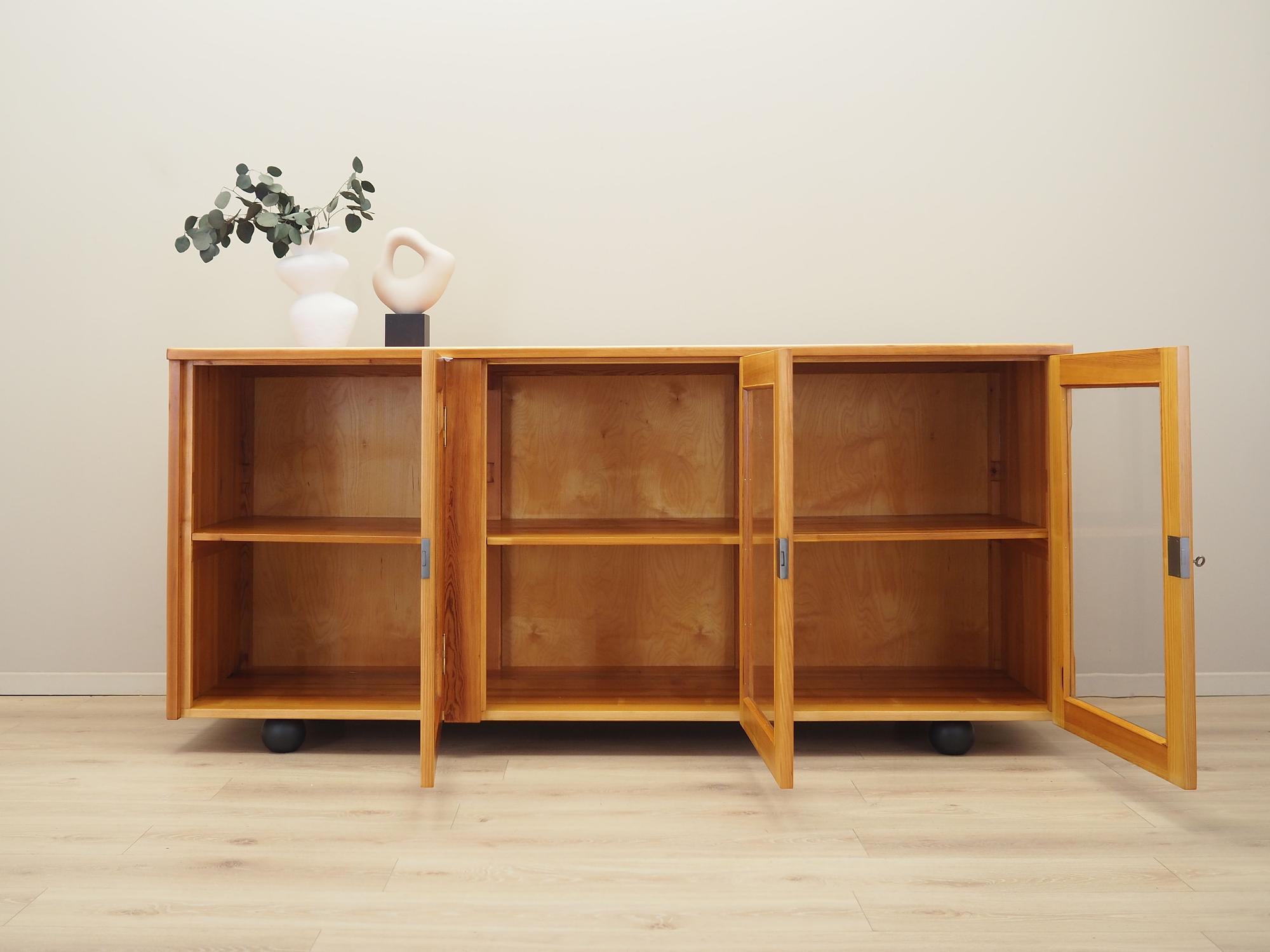 Display cabinet pine wood 1980s 2