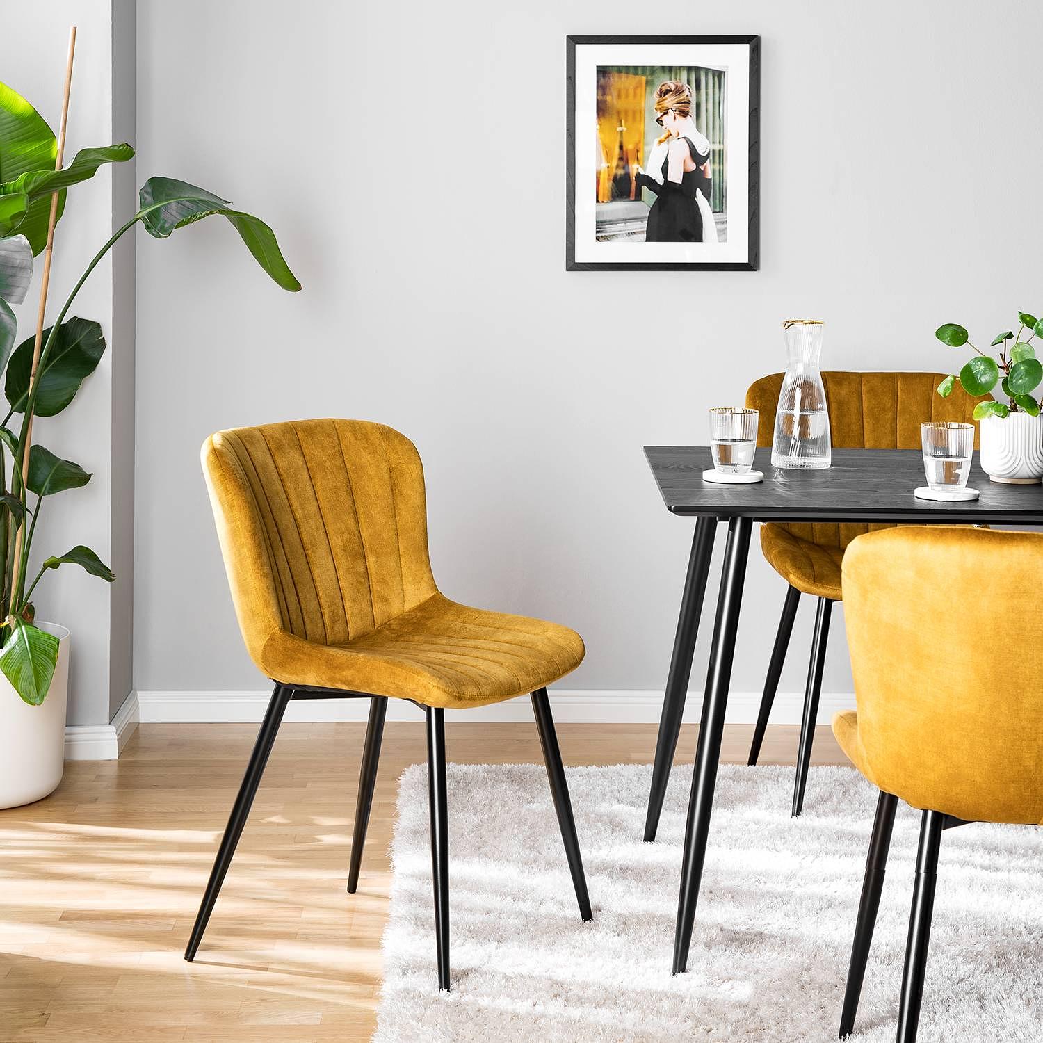 2x Esszimmerstuhl Pavilly (Goldgelb 2