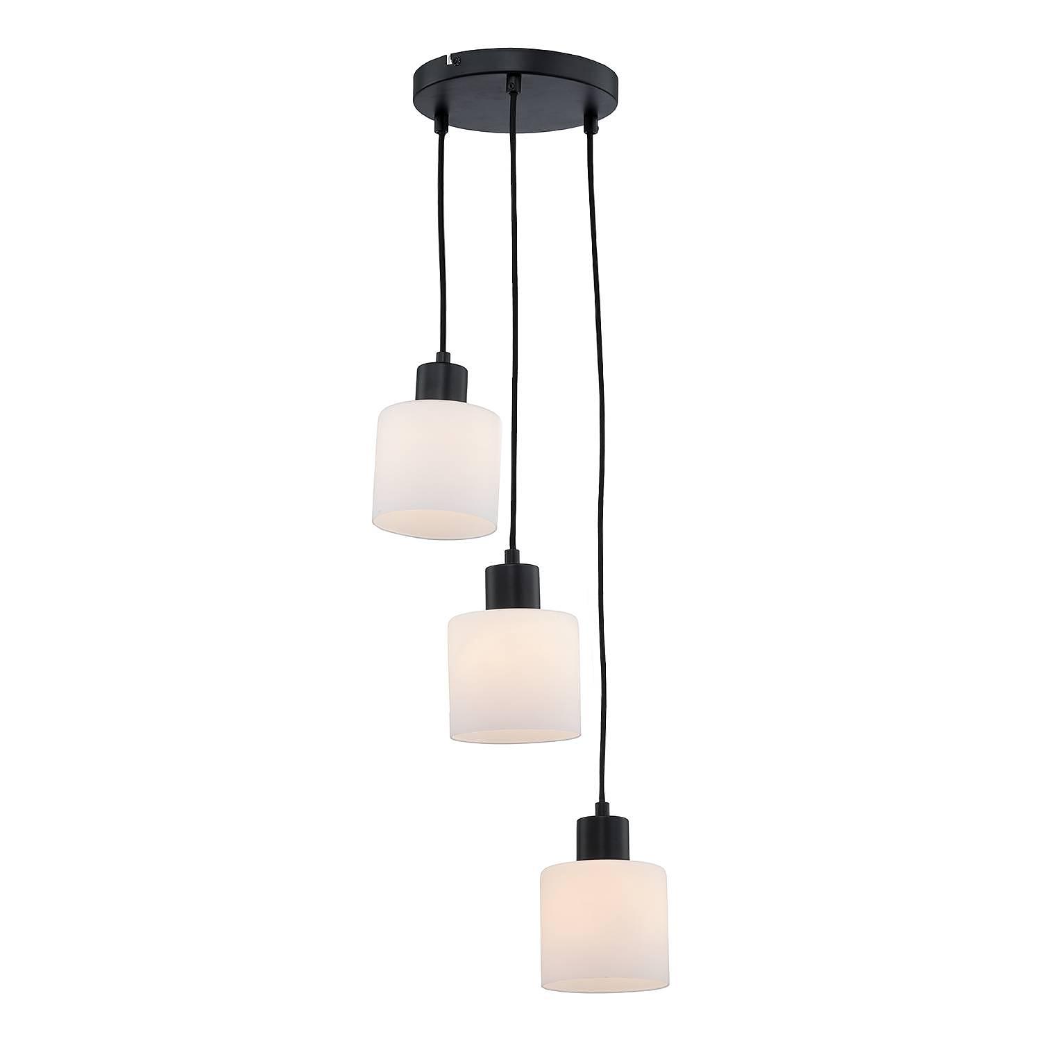 3-light pendant lamp Kolind metal opal glass 1