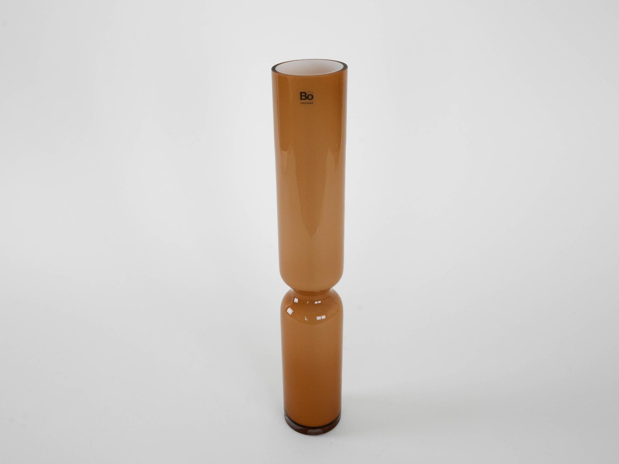 Glass vase brown 1980s 2