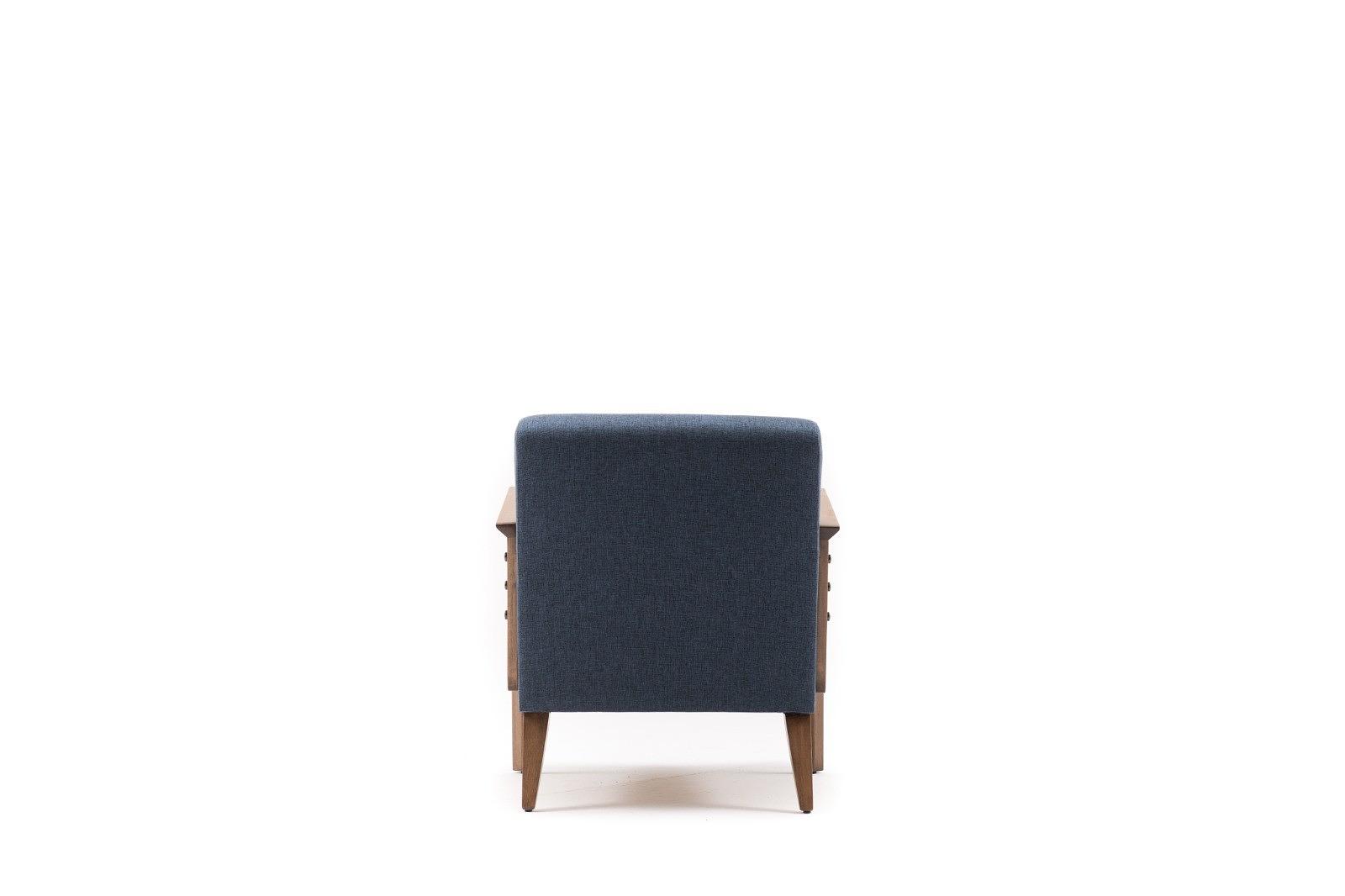 Kemer Sessel Holzfurnier Blau 7