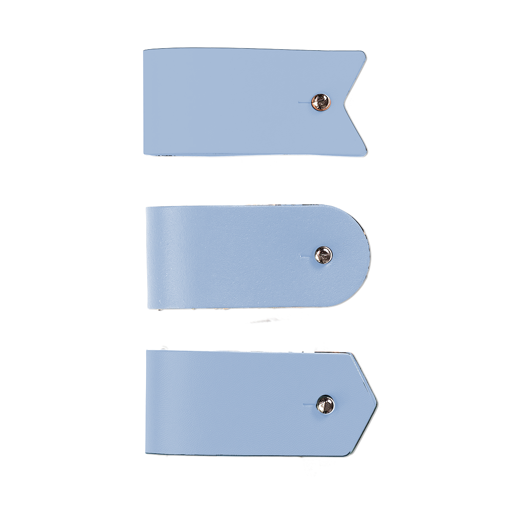 3x Flow Cable Storage 100% Recycled Leather Light Blue 1