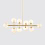10-Flammige LED-Pendelleuchte Rauchglas Gold 1