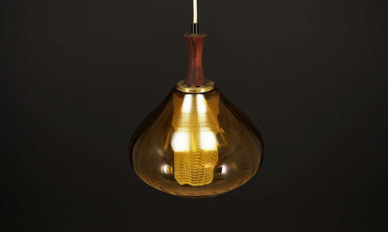 Vintage Pendant Lamp Glass Brown 1970s 2