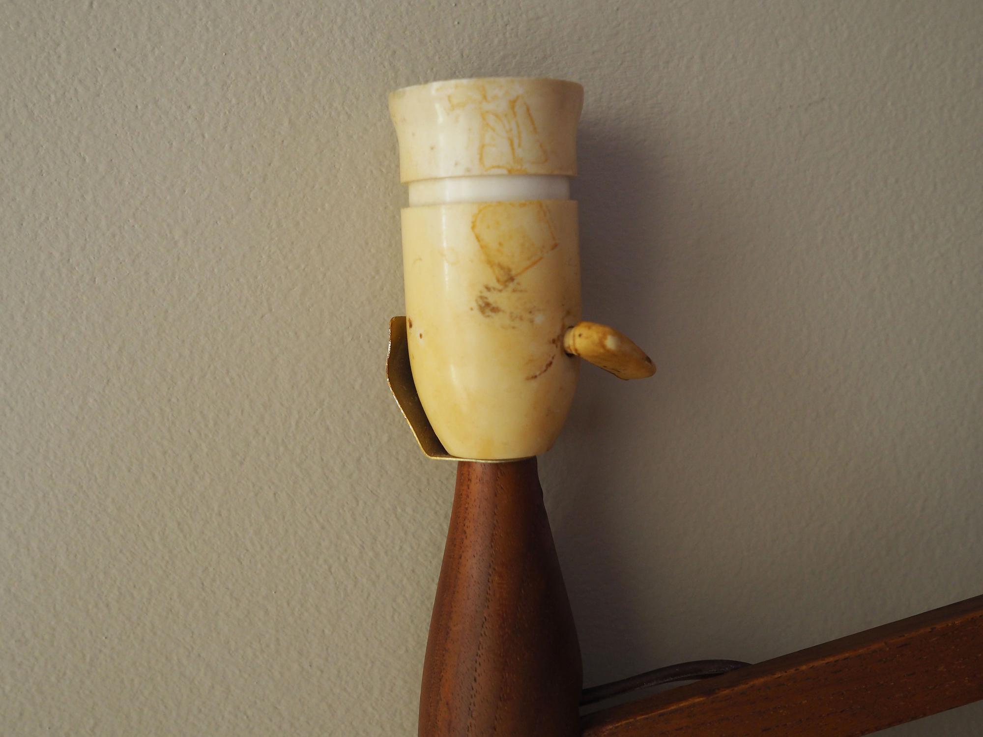 Scissor Wandleuchte Teakholz 1970er Jahre 8