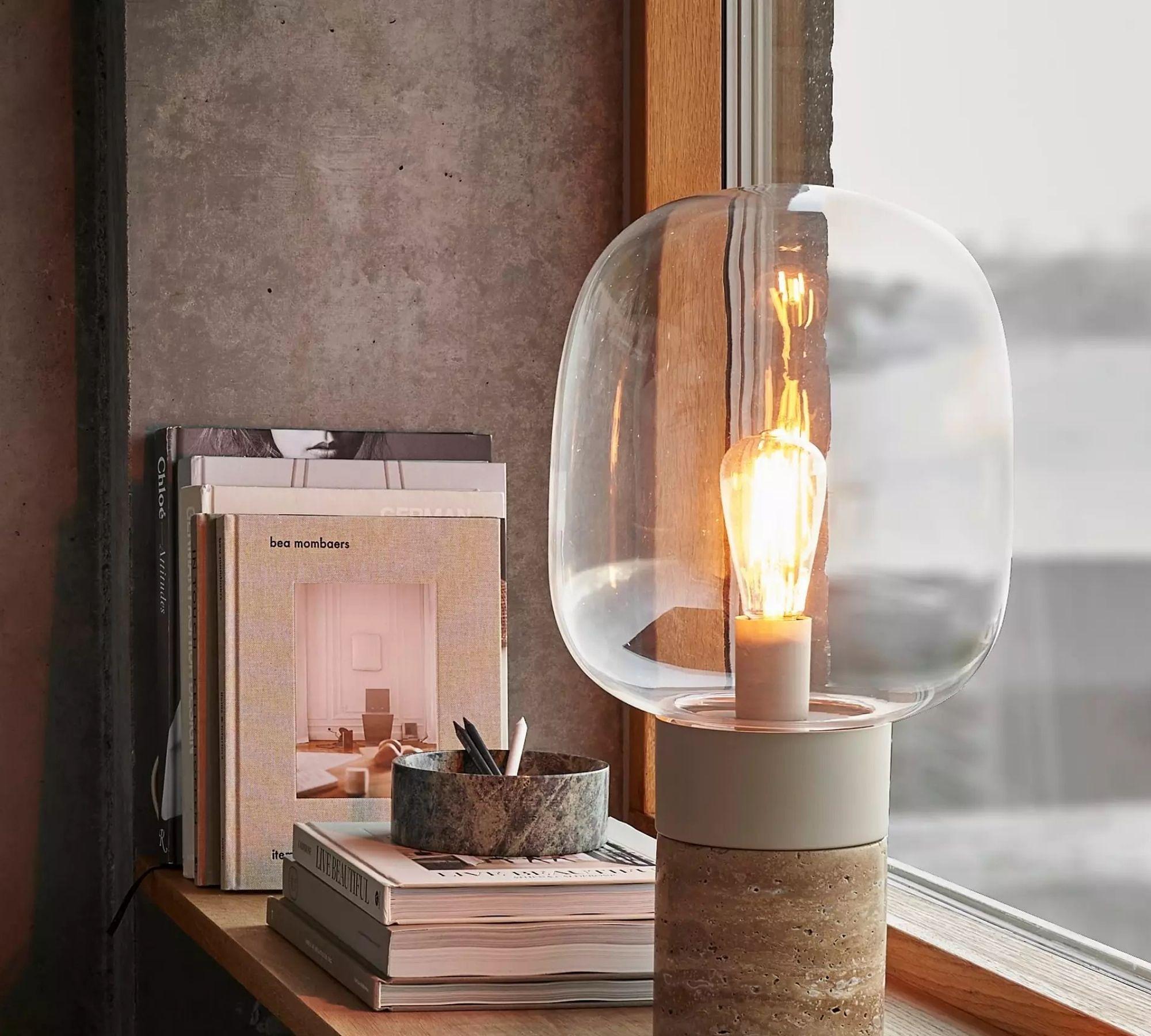 Stockholm Table Lamp Marble Glass Black 2