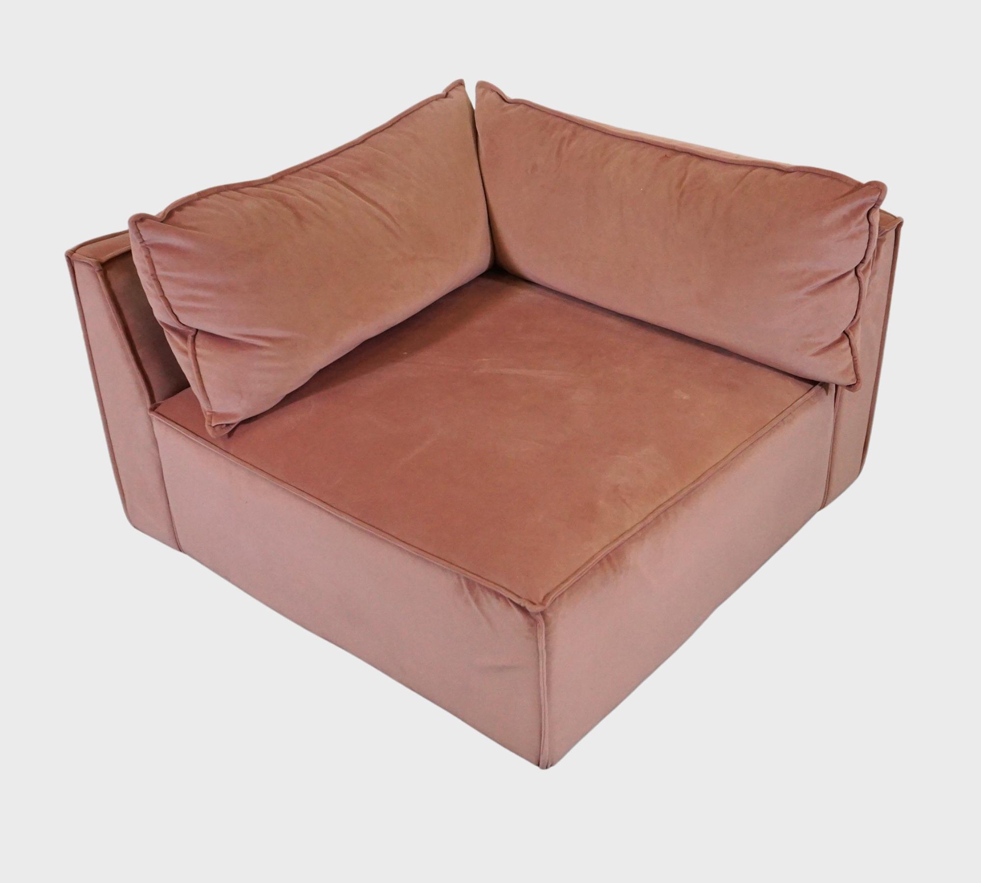 Daphne 1-Sitzer Eckmodul Rechts Lux Vintage Rosa 5